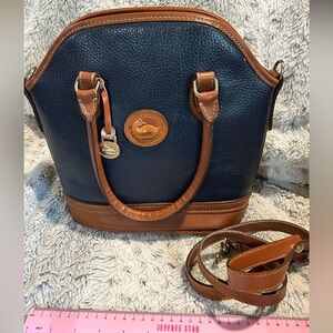 Dooney & Bourke Blue and Brown Satchel Purse